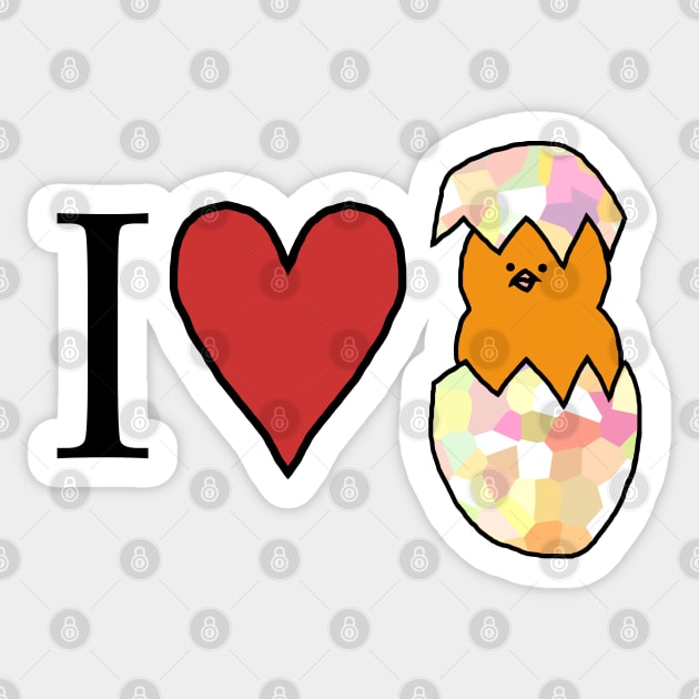 I Love My Baby Chicken Sticker by ellenhenryart